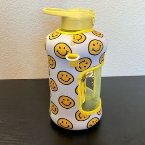 Smiley Face Insulated 1/2 Gallon Water Bottle with Shoulder Strap
